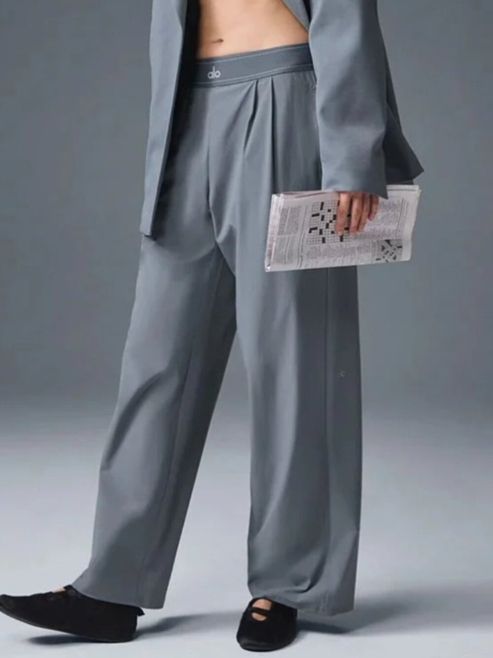 NWT💓ALO Yoga Suit Up Trouser Steel Grey (Regular) Makes legs look longer